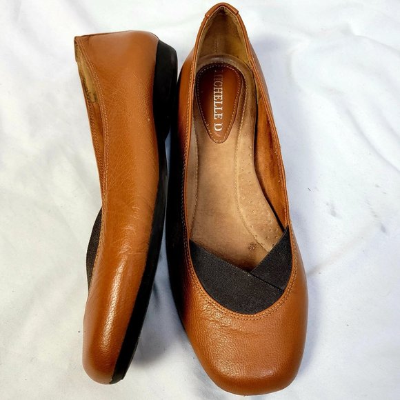 Michelle D Shoes Michelle D Leather Slip On Flats Loafers Cushioned